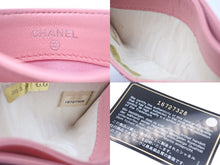 Load image into Gallery viewer, CHANEL シャネル カメリア カードケース 名刺入れ ラムスキン ピンク シルバー金具 16番台 美品 中古 4c068525