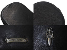 画像をギャラリービューアに読み込む, 極美品 CHROME HEARTS クロムハーツ VANITY BAG ダガー バニティバッグ ポーチ ハンドバッグ レザー シルバー925 ブラック 中古 4c068538