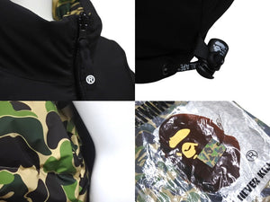 新品未使用 A Bathing Ape アベイシングエイプ ダウンジャケット リバーシブル OZXDNM144007L カーキ ベージュ ブラック サイズL 4c068541