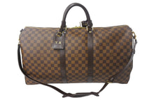 Load image into Gallery viewer, 極美品 LOUIS VUITTON ルイヴィトン キーポル バンドリエール55 ボストンバッグ N41414 ダミエエベヌ ブラウン 中古 4c068586