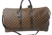 Load image into Gallery viewer, 極美品 LOUIS VUITTON ルイヴィトン キーポル バンドリエール55 ボストンバッグ N41414 ダミエエベヌ ブラウン 中古 4c068586