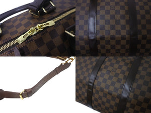 極美品 LOUIS VUITTON ルイヴィトン キーポル バンドリエール55 ボストンバッグ N41414 ダミエエベヌ ブラウン 中古 4c068586