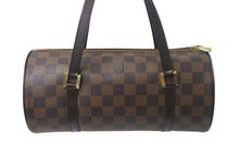 Load image into Gallery viewer, LOUIS VUITTON ルイヴィトン パピヨンPM 26 ハンドバック ダミエ N51304 筒型 ドラム型 エベヌ ブラウン 美品 中古 4c068595