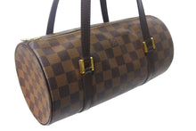 Load image into Gallery viewer, LOUIS VUITTON ルイヴィトン パピヨンPM 26 ハンドバック ダミエ N51304 筒型 ドラム型 エベヌ ブラウン 美品 中古 4c068595