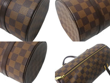 Load image into Gallery viewer, LOUIS VUITTON ルイヴィトン パピヨンPM 26 ハンドバック ダミエ N51304 筒型 ドラム型 エベヌ ブラウン 美品 中古 4c068595