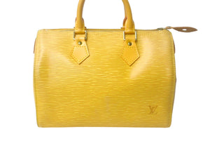 Louis Vuitton ルイヴィトン スピーディ25 ハンドバッグ ボストンバッグ M43019 エピレザー イエロー ゴールド金具 美品 中古 4c068615