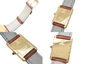 CARTIER カルティエ 時計 マストタンクXL W1013754 ヴェルメイユ レザーベルト QZ 白文字盤 美品 中古 4c068630