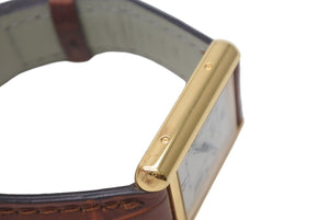 CARTIER カルティエ 時計 マストタンクXL W1013754 ヴェルメイユ レザーベルト QZ 白文字盤 美品 中古 4c068630