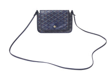 Load image into Gallery viewer, GOYARD ゴヤール プリュメ ショルダーバッグ ミニバッグ ADM020192 レザー PVC ネイビー シルバー金具 美品 中古 4c068638