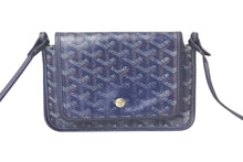 Load image into Gallery viewer, GOYARD ゴヤール プリュメ ショルダーバッグ ミニバッグ ADM020192 レザー PVC ネイビー シルバー金具 美品 中古 4c068638