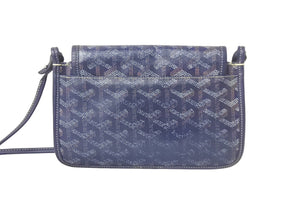 GOYARD ゴヤール プリュメ ショルダーバッグ ミニバッグ ADM020192 レザー PVC ネイビー シルバー金具 美品 中古 4c068638