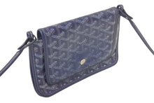 Load image into Gallery viewer, GOYARD ゴヤール プリュメ ショルダーバッグ ミニバッグ ADM020192 レザー PVC ネイビー シルバー金具 美品 中古 4c068638