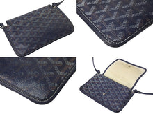 Load image into Gallery viewer, GOYARD ゴヤール プリュメ ショルダーバッグ ミニバッグ ADM020192 レザー PVC ネイビー シルバー金具 美品 中古 4c068638