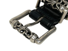 画像をギャラリービューアに読み込む, CHROME HEARTS クロムハーツ ローラーリンクベルト サイズ34 ケルティック 重量1318g .925刻印 ブラック レザー シルバー925 美品 中古 4c068641
