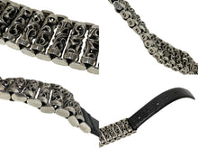 画像をギャラリービューアに読み込む, CHROME HEARTS クロムハーツ ローラーリンクベルト サイズ34 ケルティック 重量1318g .925刻印 ブラック レザー シルバー925 美品 中古 4c068641