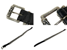 画像をギャラリービューアに読み込む, CHROME HEARTS クロムハーツ ローラーリンクベルト サイズ34 ケルティック 重量1318g .925刻印 ブラック レザー シルバー925 美品 中古 4c068641