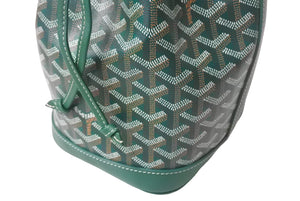 新品同様 GOYARD ゴヤール プティフロ バケット バッグ グリーン ショルダーバッグ PVC レザー PEFLOTPMLTY09CL09P 中古 4c068654