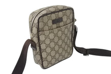 Load image into Gallery viewer, GUCCI グッチ ショルダーバッグ コンパクトバッグ GGキャンバス ベージュ レザー 122754 美品 中古 4c068666