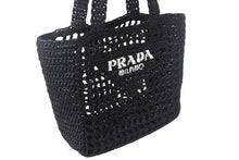 Load image into Gallery viewer, 極美品 PRADA プラダ スモール ラフィア トートバッグ バスケットバッグ かごバッグ ハンドバッグ 1BG444 ブラック 中古 4c068682