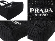 Load image into Gallery viewer, 極美品 PRADA プラダ スモール ラフィア トートバッグ バスケットバッグ かごバッグ ハンドバッグ 1BG444 ブラック 中古 4c068682