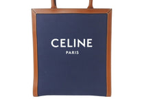 画像をギャラリービューアに読み込む, CELINE セリーヌ バーティカルカバ スモール 2wayショルダーバッグ ハンドバッグ キャンバス ネイビー ブラウン 美品 中古 4c068683