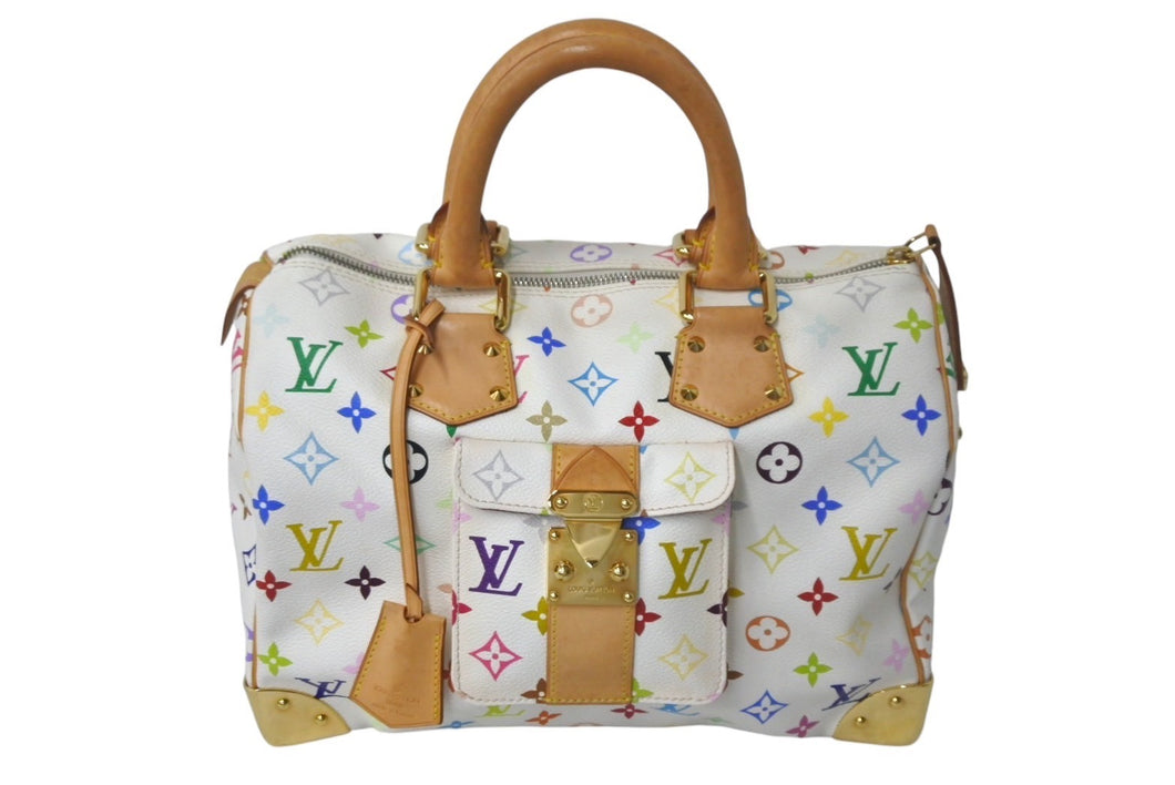 LouisVuitton ルイヴィトン スピーディ30 ボストンバッグ モノグラムマルチ M92643 モノグラムマルチ ホワイト 美品 中古 4c068709