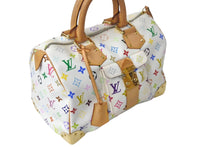 Load image into Gallery viewer, LouisVuitton ルイヴィトン スピーディ30 ボストンバッグ モノグラムマルチ M92643 モノグラムマルチ ホワイト 美品 中古 4c068709