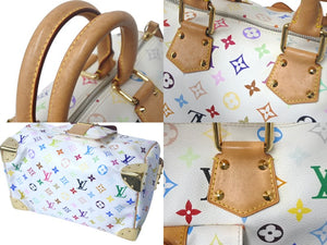 LouisVuitton ルイヴィトン スピーディ30 ボストンバッグ モノグラムマルチ M92643 モノグラムマルチ ホワイト 美品 中古 4c068709