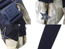 Load image into Gallery viewer, CHANEL シャネル ショルダーバッグ スポーツライン 11番台 ココマーク スターモチーフ ネイビー アイボリー ナイロン シルバー金具 良品 中古 4c068744