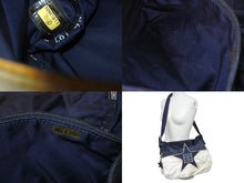 Load image into Gallery viewer, CHANEL シャネル ショルダーバッグ スポーツライン 11番台 ココマーク スターモチーフ ネイビー アイボリー ナイロン シルバー金具 良品 中古 4c068744