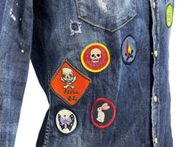 Load image into Gallery viewer, DSQUARED2 ディースクエアード 長袖シャツ ダンガリーシャツ ダメージ加工 18SS ブルー マルチカラー サイズ36 美品 中古 4c068747