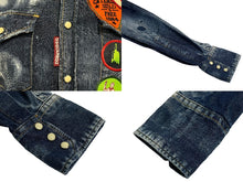 Load image into Gallery viewer, DSQUARED2 ディースクエアード 長袖シャツ ダンガリーシャツ ダメージ加工 18SS ブルー マルチカラー サイズ36 美品 中古 4c068747