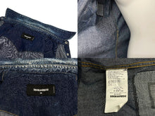 Load image into Gallery viewer, DSQUARED2 ディースクエアード 長袖シャツ ダンガリーシャツ ダメージ加工 18SS ブルー マルチカラー サイズ36 美品 中古 4c068747