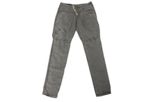 Load image into Gallery viewer, HIGH ハイ カーゴパンツ ボトムス イタリア製 コットン エラスタン サイズUSA6 グレー シルバー金具 美品 中古 4c068748