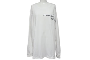 Supreme シュプリーム COMME des GARCONS SHIRT コムデギャルソンシャツ 長袖Ｔシャツ サイズL 15AW ホワイト ブラック コットン 良品 中古 4c068749