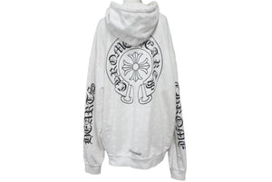 CHROME HEARTS クロムハーツ CHプラス パーカー サイズL 総柄 ホースシュー プリント ホワイト ブラック コットン 美品 中古 4c068754