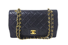 画像をギャラリービューアに読み込む, CHANEL シャネル マトラッセ25 Wフラップ Wチェーンショルダーバッグ ココマーク 1番台 ラムスキン ブラック ゴールド 美品 中古 4c068774