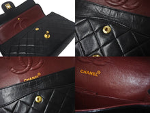 画像をギャラリービューアに読み込む, CHANEL シャネル マトラッセ25 Wフラップ Wチェーンショルダーバッグ ココマーク 1番台 ラムスキン ブラック ゴールド 美品 中古 4c068774