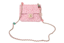 Load image into Gallery viewer, 極美品 CHANEL シャネル ミニフラップバッグ Sフラップ Sチェーンショルダーバッグ IC AS3782 ピンク ツイード レザー 中古 4c068780