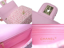 Load image into Gallery viewer, 極美品 CHANEL シャネル ミニフラップバッグ Sフラップ Sチェーンショルダーバッグ IC AS3782 ピンク ツイード レザー 中古 4c068780