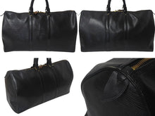 画像をギャラリービューアに読み込む, LOUIS VUITTON ルイヴィトン キーポル45 ボストンバッグ 旅行カバン M42972 エピレザー ブラック ゴールド金具 良品 中古 4c068786