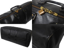 画像をギャラリービューアに読み込む, LOUIS VUITTON ルイヴィトン キーポル45 ボストンバッグ 旅行カバン M42972 エピレザー ブラック ゴールド金具 良品 中古 4c068786