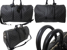 Load image into Gallery viewer, 極美品 LOUISVUITTON ルイヴィトン キーポルバンドリエール 45 ボストンバッグ N41418 ダミエグラフィット PVC レザー 中古 4c068787