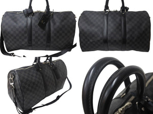 極美品 LOUISVUITTON ルイヴィトン キーポルバンドリエール 45 ボストンバッグ N41418 ダミエグラフィット PVC レザー 中古 4c068787