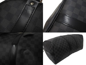 極美品 LOUISVUITTON ルイヴィトン キーポルバンドリエール 45 ボストンバッグ N41418 ダミエグラフィット PVC レザー 中古 4c068787