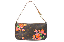 Load image into Gallery viewer, LouisVuitton ルイヴィトン モノグラムローズ ポシェット アクセソワール M48615 ブラウン ピンク ゴールド金具 美品 中古 4c068800