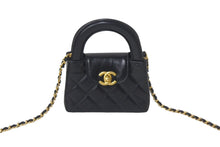 画像をギャラリービューアに読み込む, 新品同様 CHANEL シャネル ココマークミニチェーンクラッチ ショルダーバッグ AP3435 エイジドカーフ ブラック ゴールド 中古 4c068820