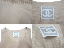 画像をギャラリービューアに読み込む, CHANEL シャネル ニットベスト ワンピース トップス ココマーク ロゴ コットン ベージュ 美品 中古 4c068874