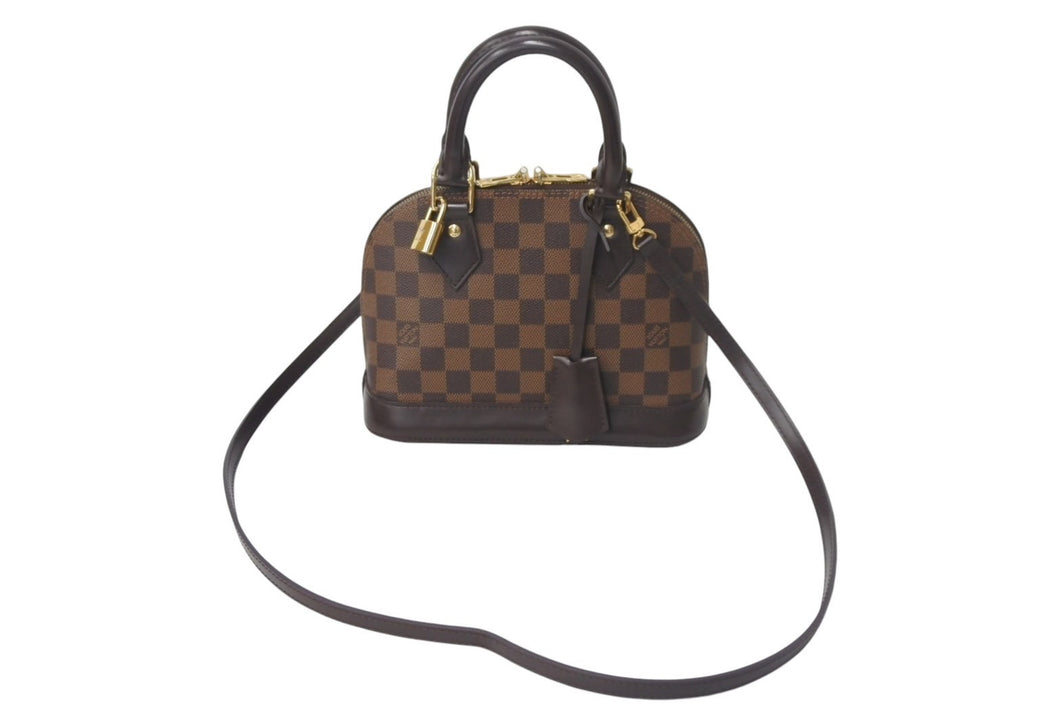 LOUIS VUITTON ルイヴィトン ダミエ エベヌ アルマBB 2WAY ハンドバッグ N41221 ブラウン ショルダー PVC ゴールド金具 美品 中古 4c068897