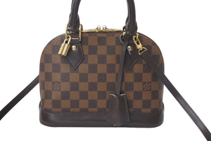 LOUIS VUITTON ルイヴィトン ダミエ エベヌ アルマBB 2WAY ハンドバッグ N41221 ブラウン ショルダー PVC ゴールド金具 美品 中古 4c068897